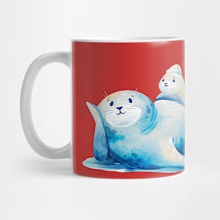 Seal with Baby watercolor Mug